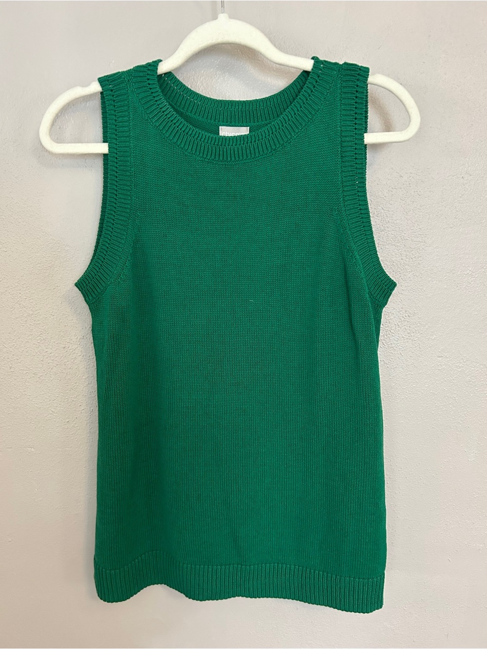 Chico's Emerald Green Ribbed Knit sweater vest NWT